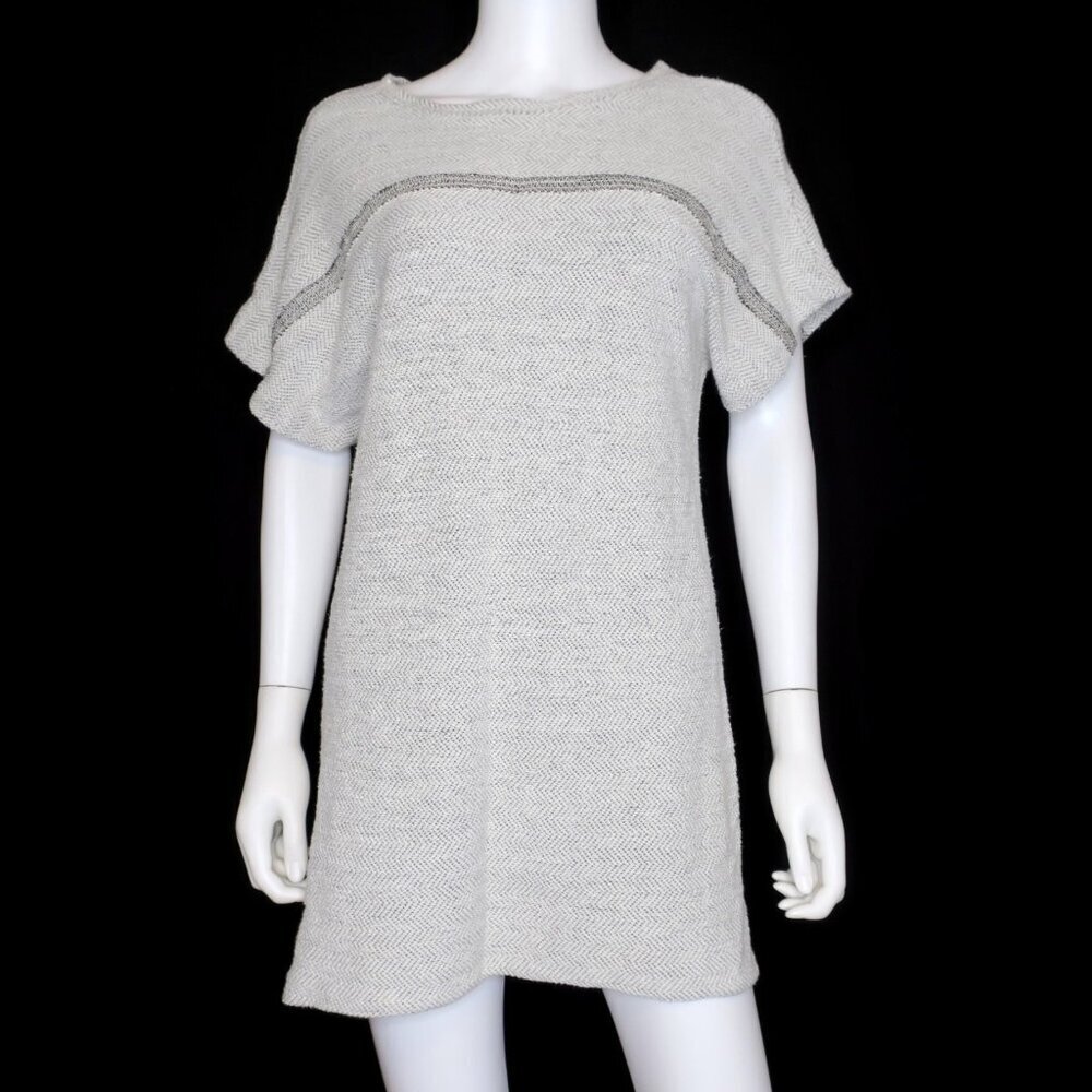 Billy Reid Tunic Top Women's XS Oversized Long Cotton Raw Stitch Short Sleeve